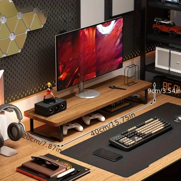 Solid Wood Computer Desk with Ergonomic Adjustment